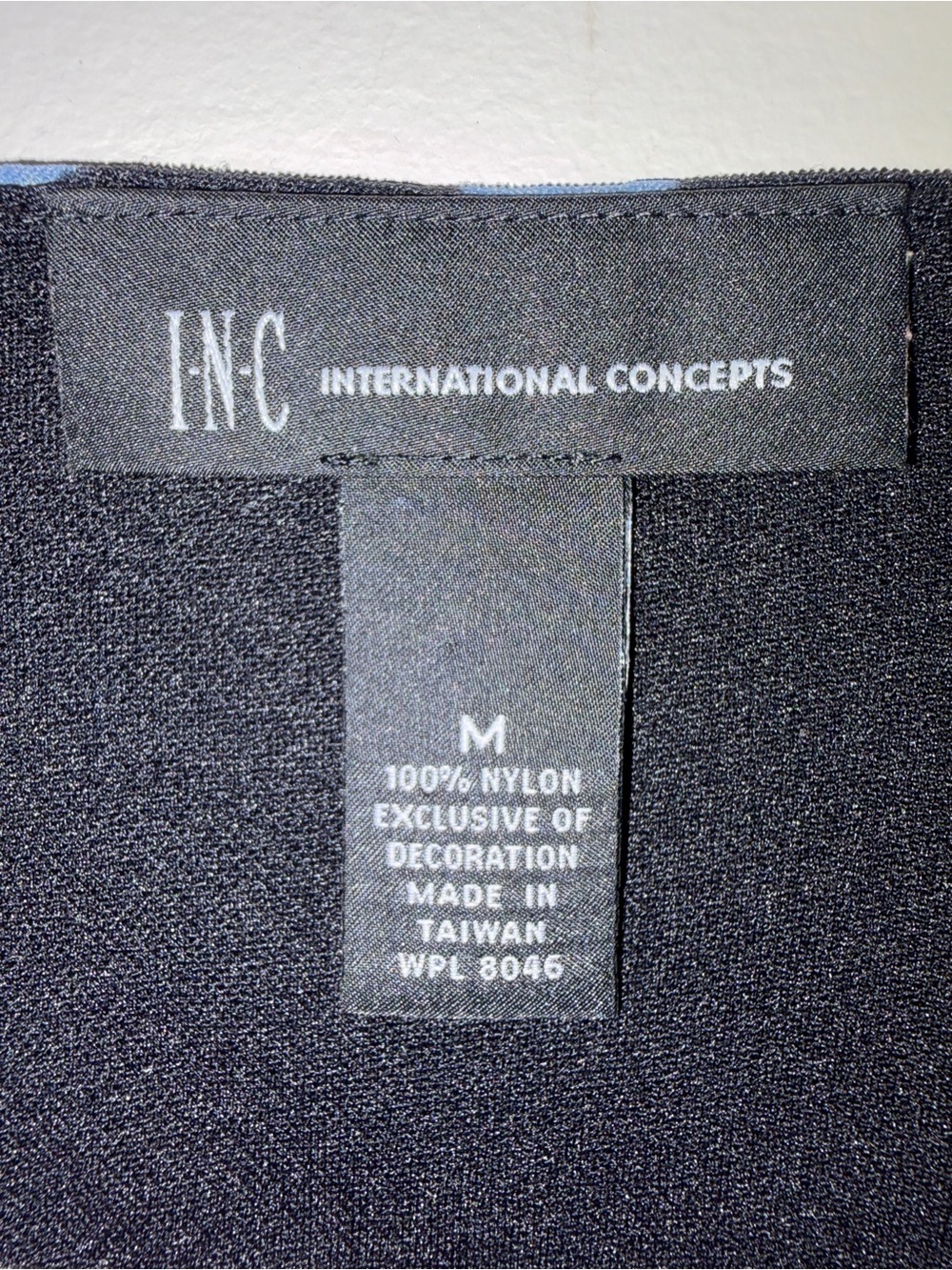 INC International Concepts Black Top with Light Blue Polka Dots and Square Neck - Picture 12 of 12